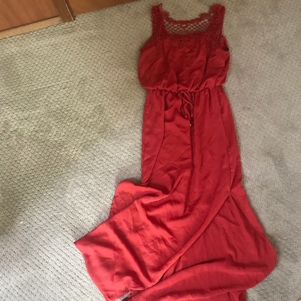 Beautiful blood orange maxi dress